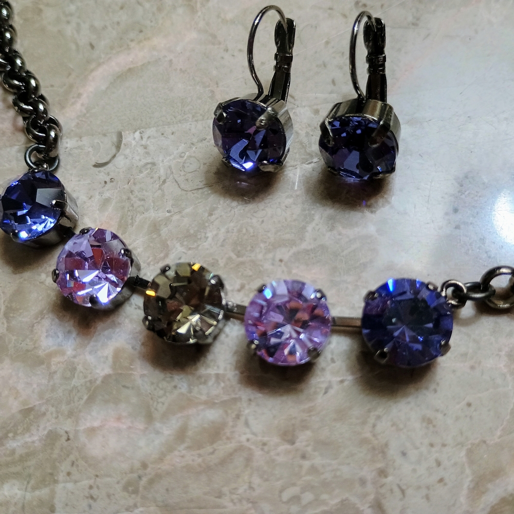 Elegant Purple and Silver Jewelry Set